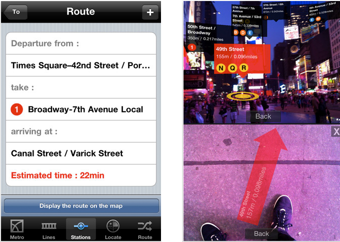Application mobile du métro new-yorkais NYC Subway