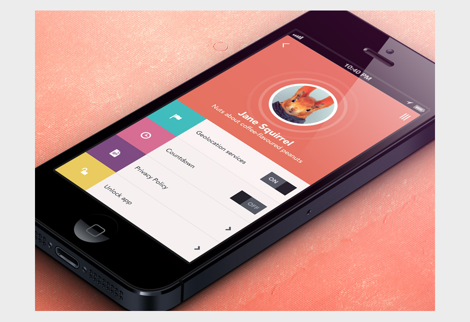 Exemple d'application en flat design