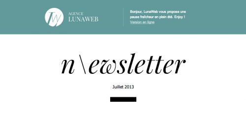 Newsletter LunaWeb de juillet 2013