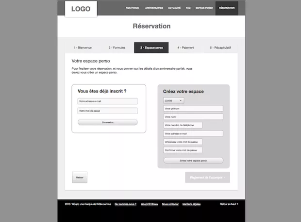 Un travail de conception pour l'espace de réservation Woupi
