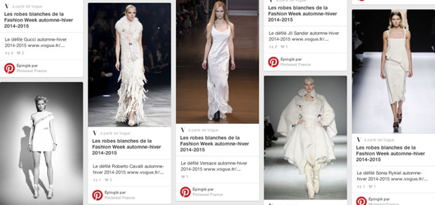 Page Pinterest de la fashion week de Paris