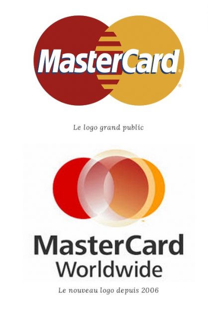 Logo avant et après de la carte Master Card