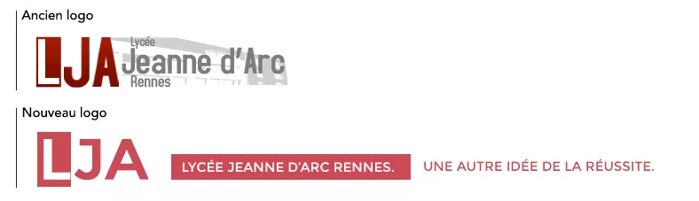 Refonte du logo Lycée Jeann d'Arc opérée par LunaWeb