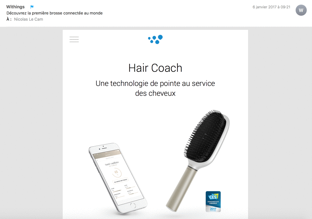 E-mailing avec menu de navigation intégré