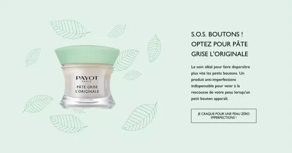 Ecommerce site Payot optimisation boutons