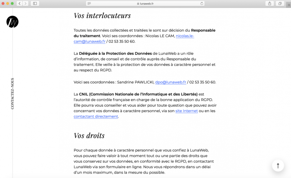 Information de vos utilisateurs - collecte de données - RGPD