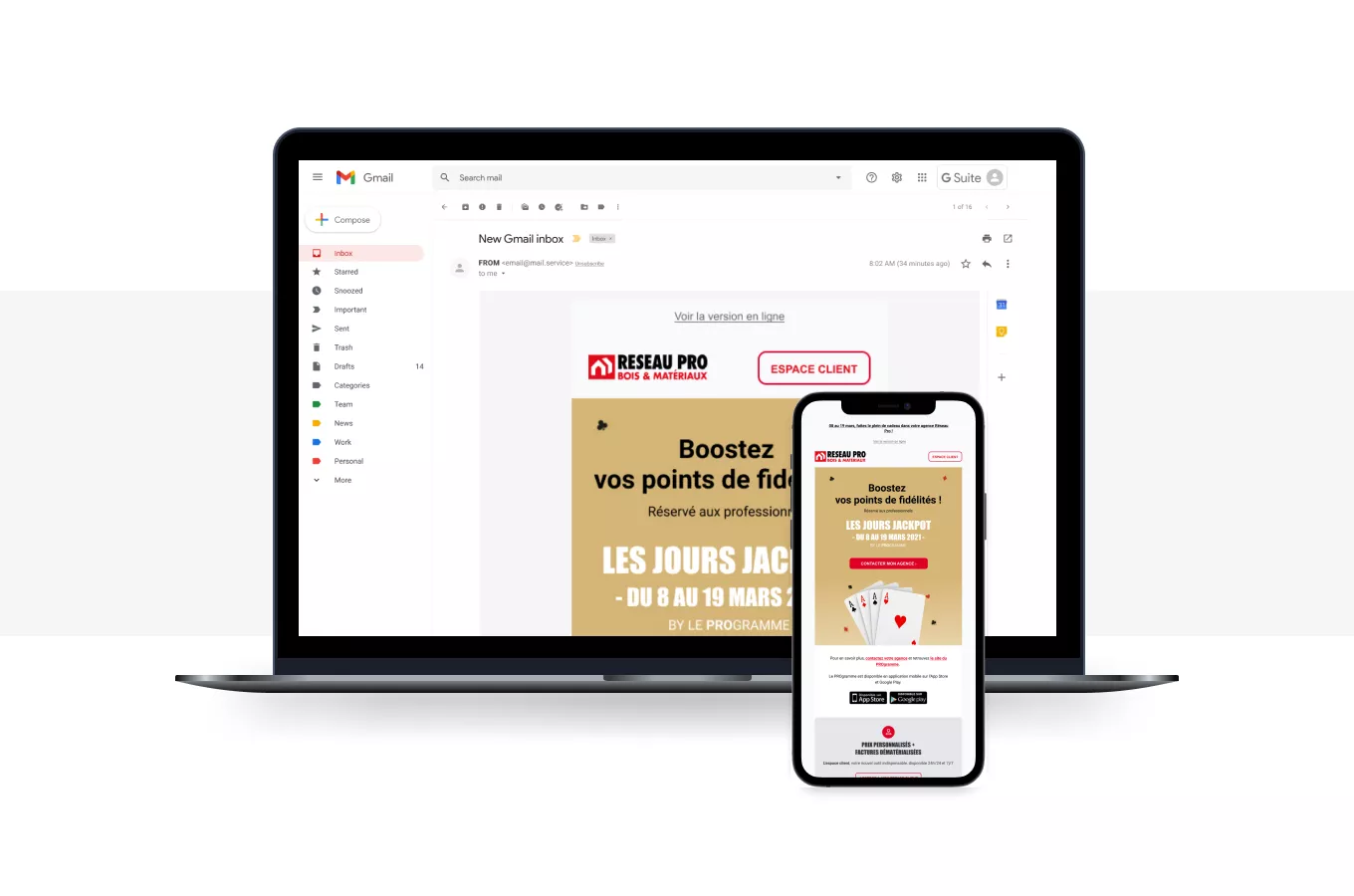 emailing bois et materiaux