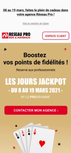Webdesign emailing Bois & Matériaux Réseau pro