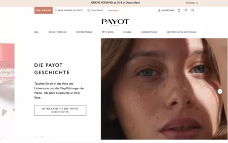 Page accueil eshop PAYOT