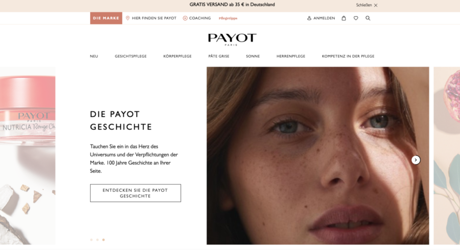 Page accueil eshop PAYOT