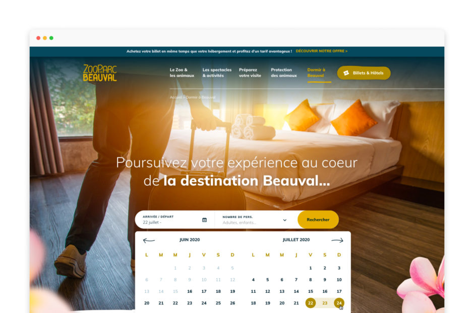 page d'accueil hotels de Beauval