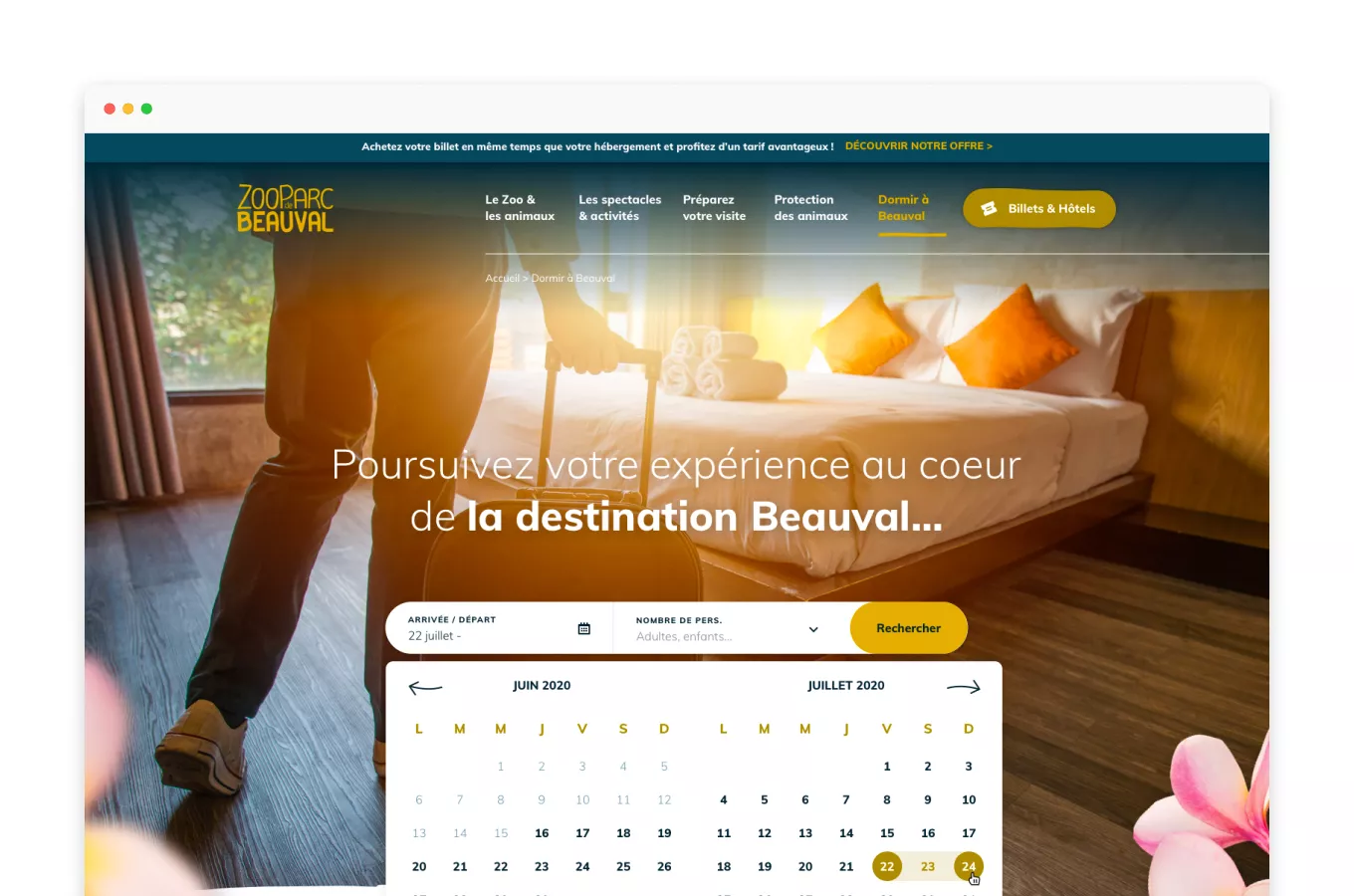 page d'accueil hotels de Beauval