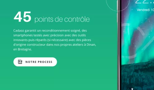 Texte UX écrit pour la société Cadaoz