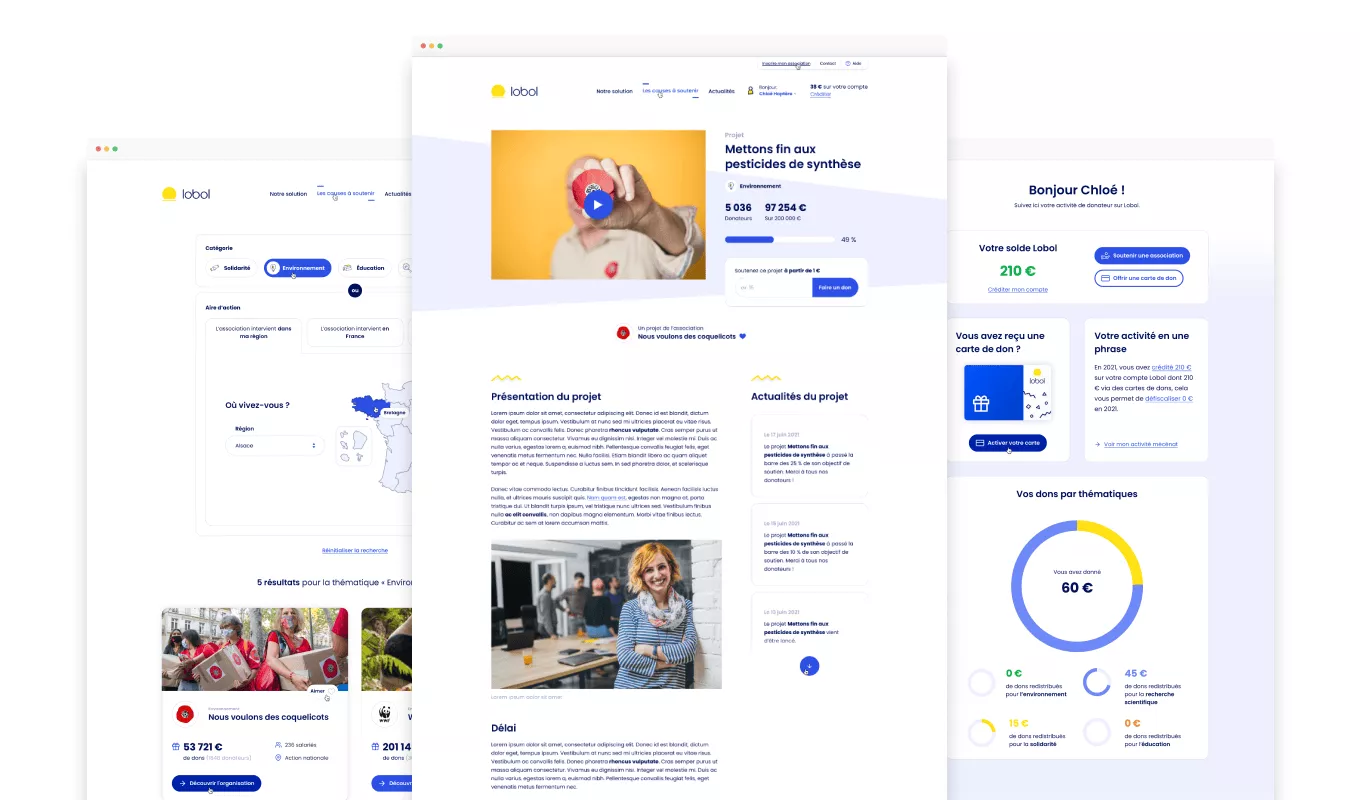 Lobol développement sur-mesure Browser desktop - 3 pages