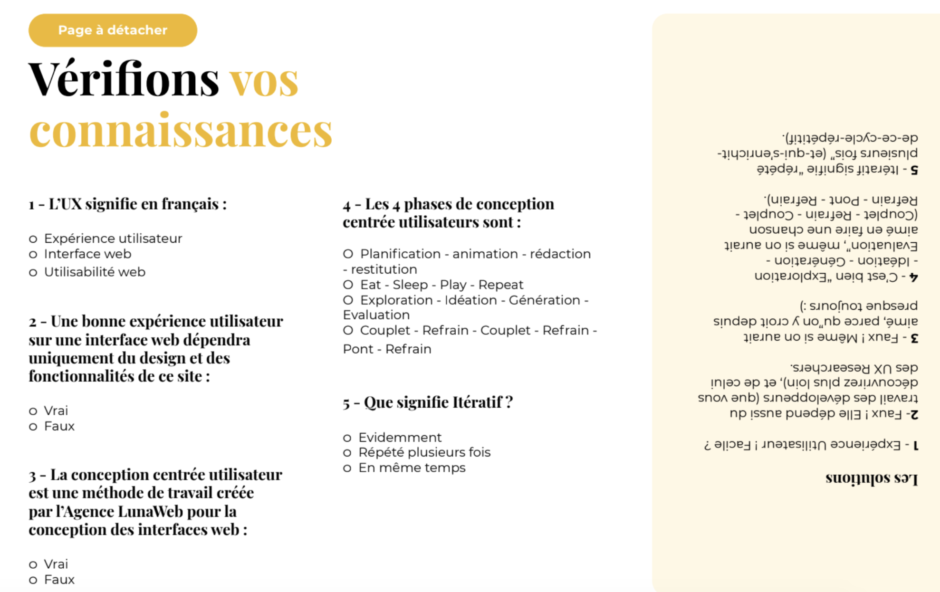 Vérifions vos connaissances UX