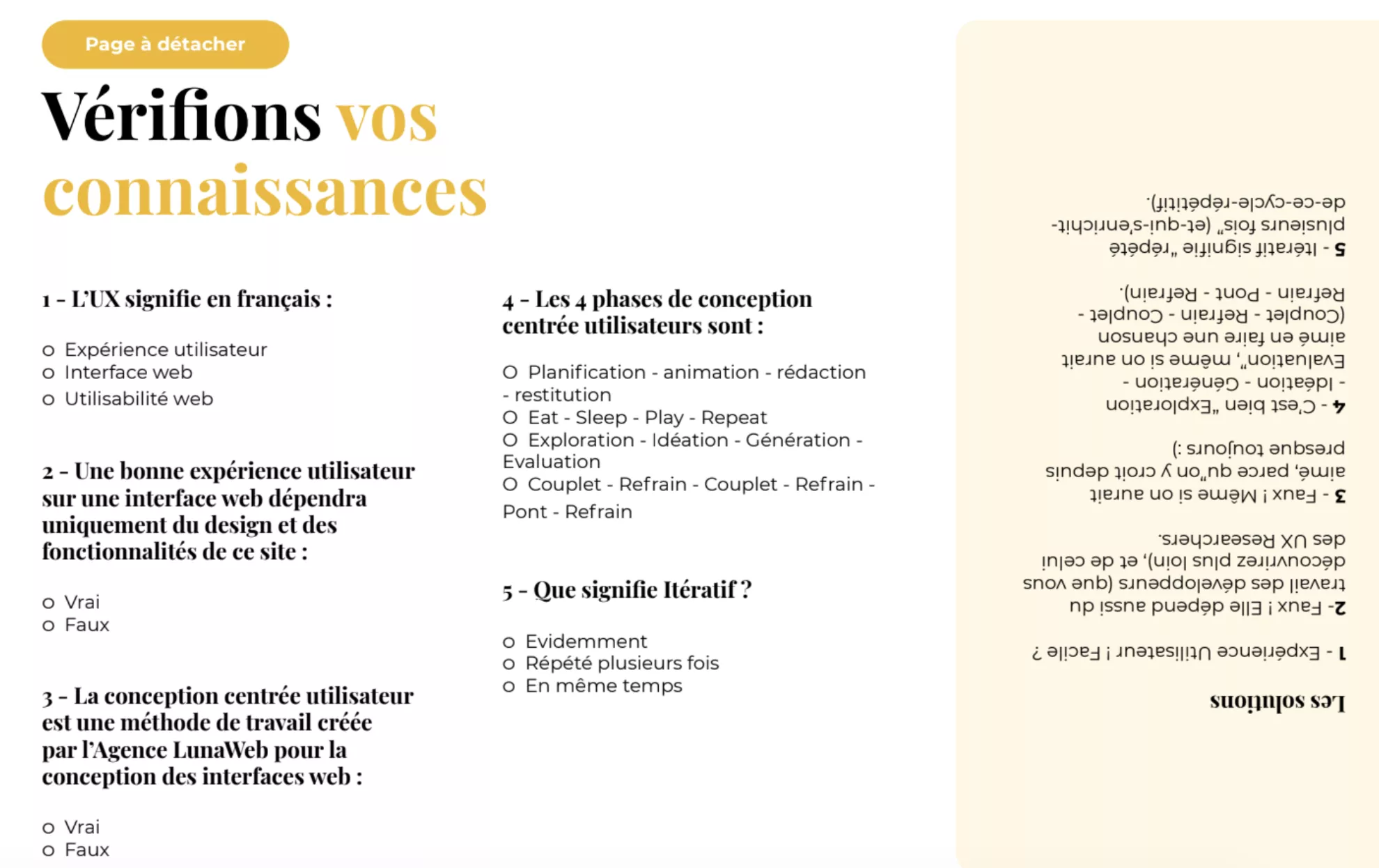 Vérifions vos connaissances UX