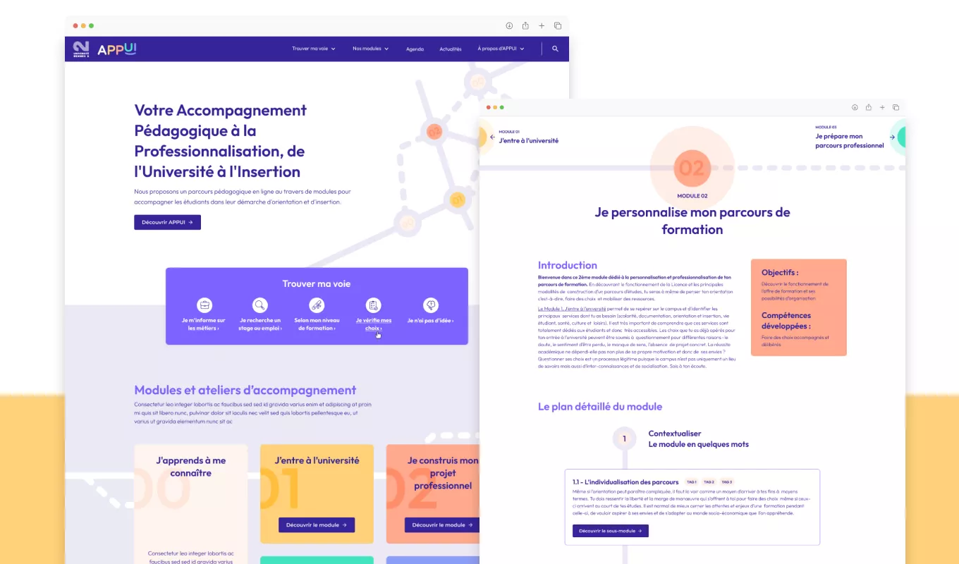 Conception du site Appui