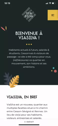 Capture d'écran du site ViaSilva sur mobile