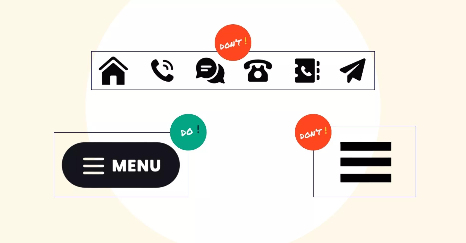 Exemples de boutons pour l'accessibilité web