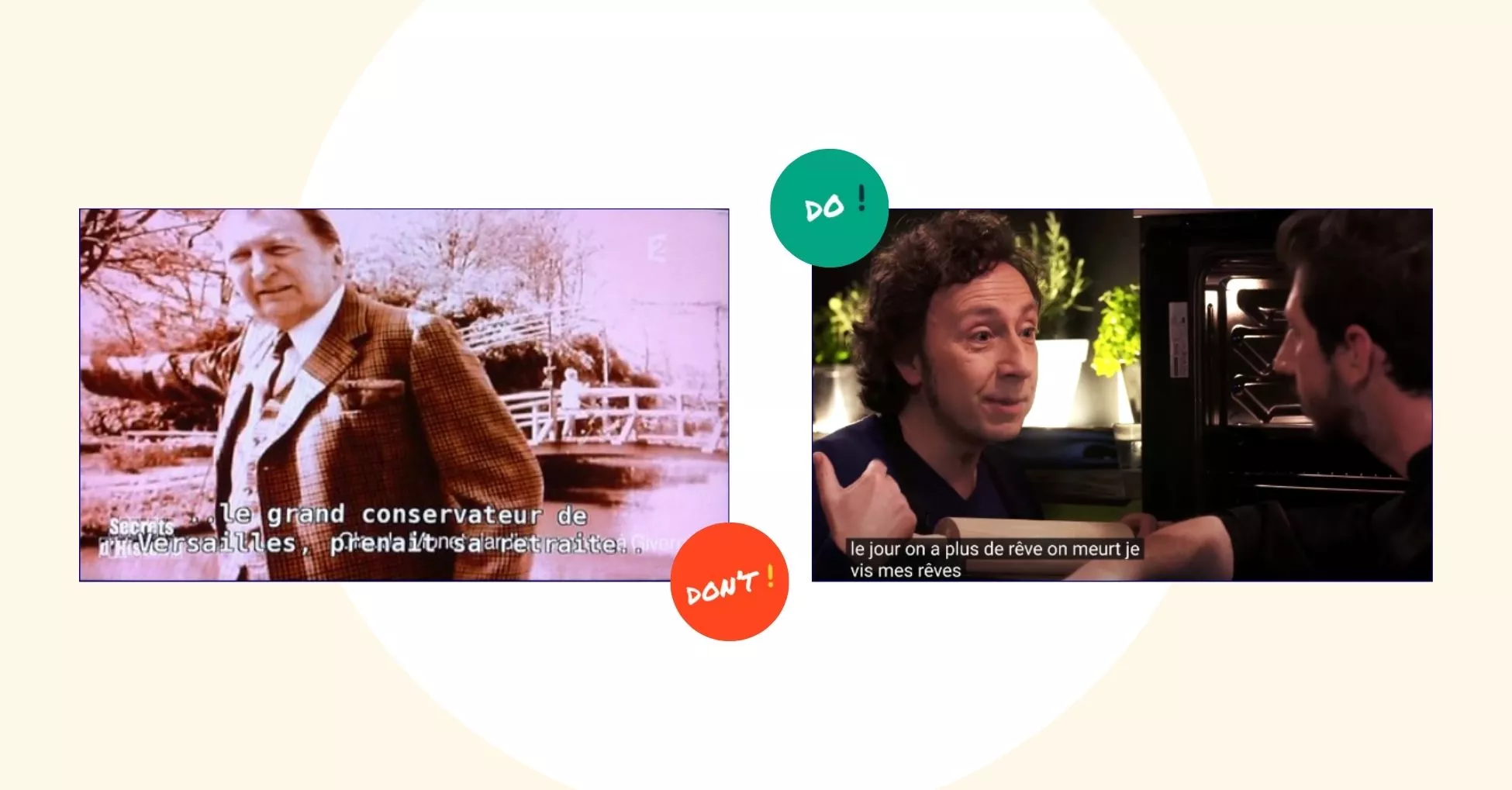 Exemples de sous-titres d'une vidéo pour l'accessibilité web