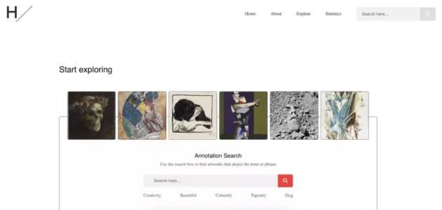 Capture d'écran du site AI du Harvard Art Museum