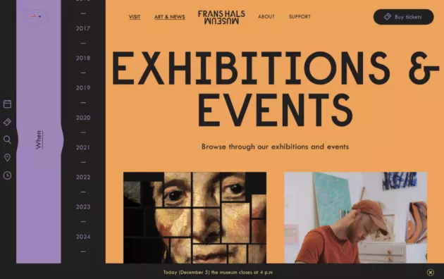 Capture d'écran du site de Frans Hals Museum