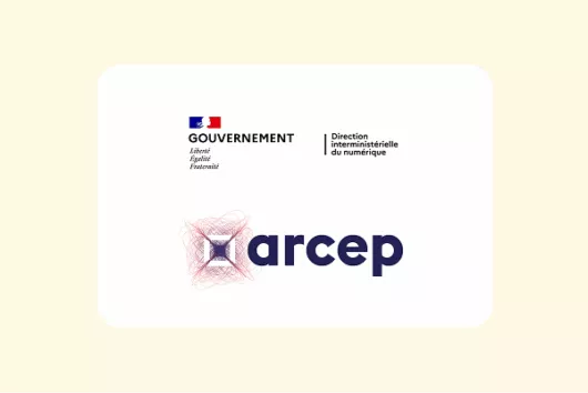 Logo de la Direction interministérielle du numérique (DINUM) et de l'Autorité De Régulation Des Communications électroniques (ARCEP)