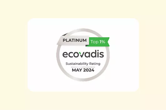 Label platine ECOVADIS attribué en Mai 2024