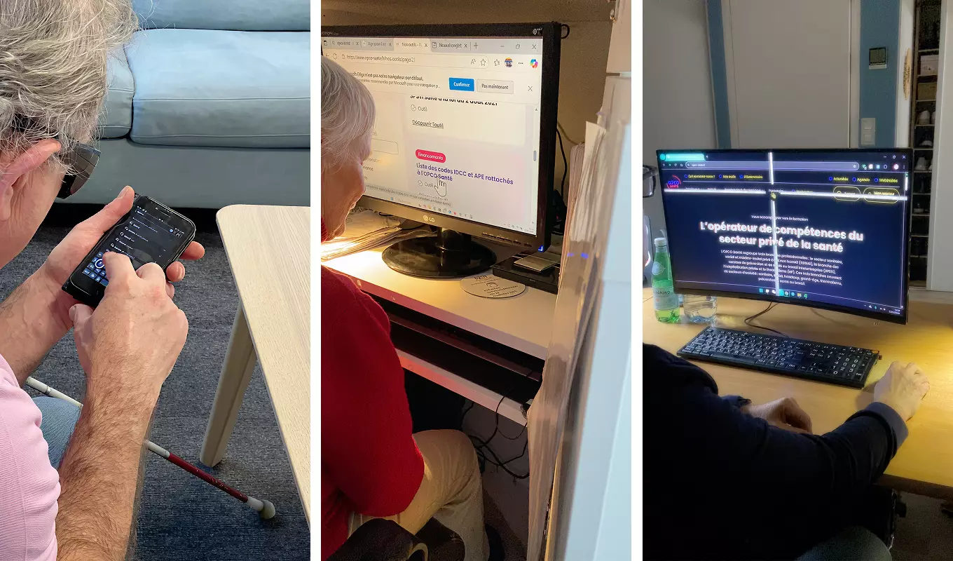 Tests d'accessibilité du site OPCO Santé menés avec des personnes en situation de handicap