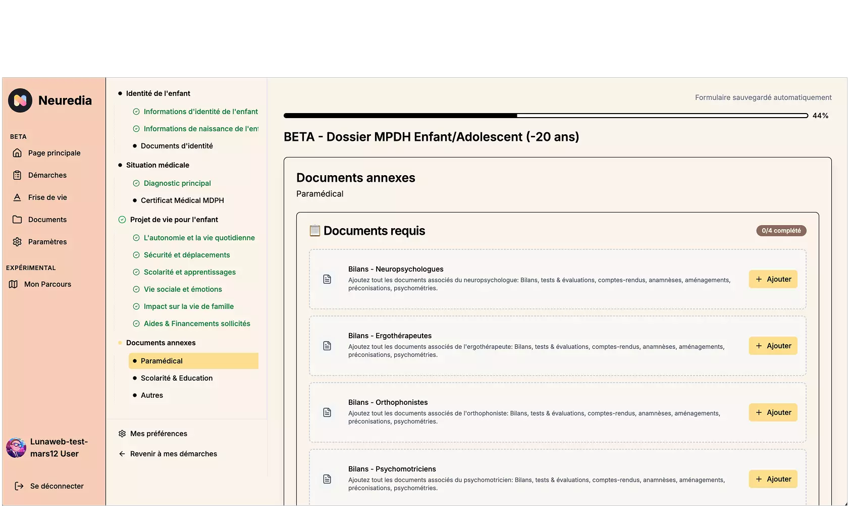 Neuredia dossier MDPH
